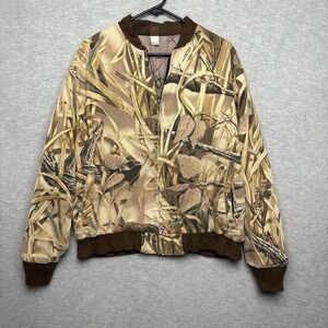 Vintage Ranger Wetland Camo Embroidered Bomber Quilted Hunting  USA Large Men